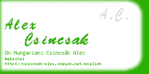 alex csincsak business card